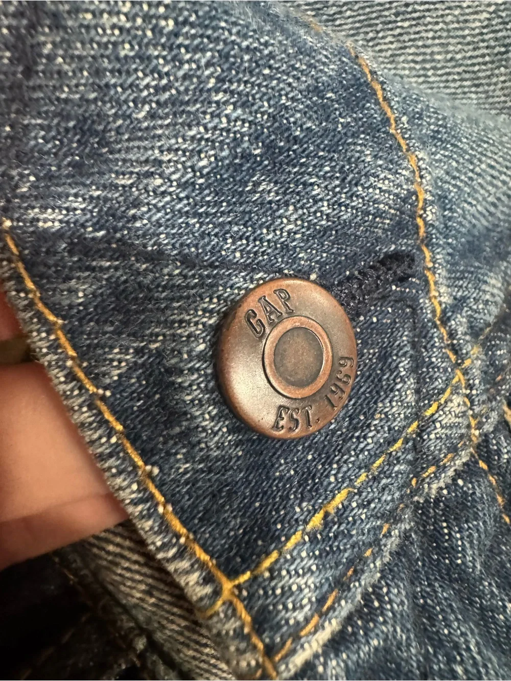 GAP Kids Denim Jean Jacket Size S 6-7 Classic Distressed Wash